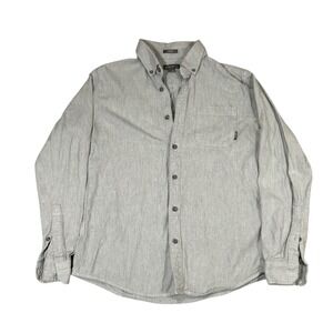 Eddie Bauer Mens Gray Button Down Shirt Long Sleeve Classic Fit Medium